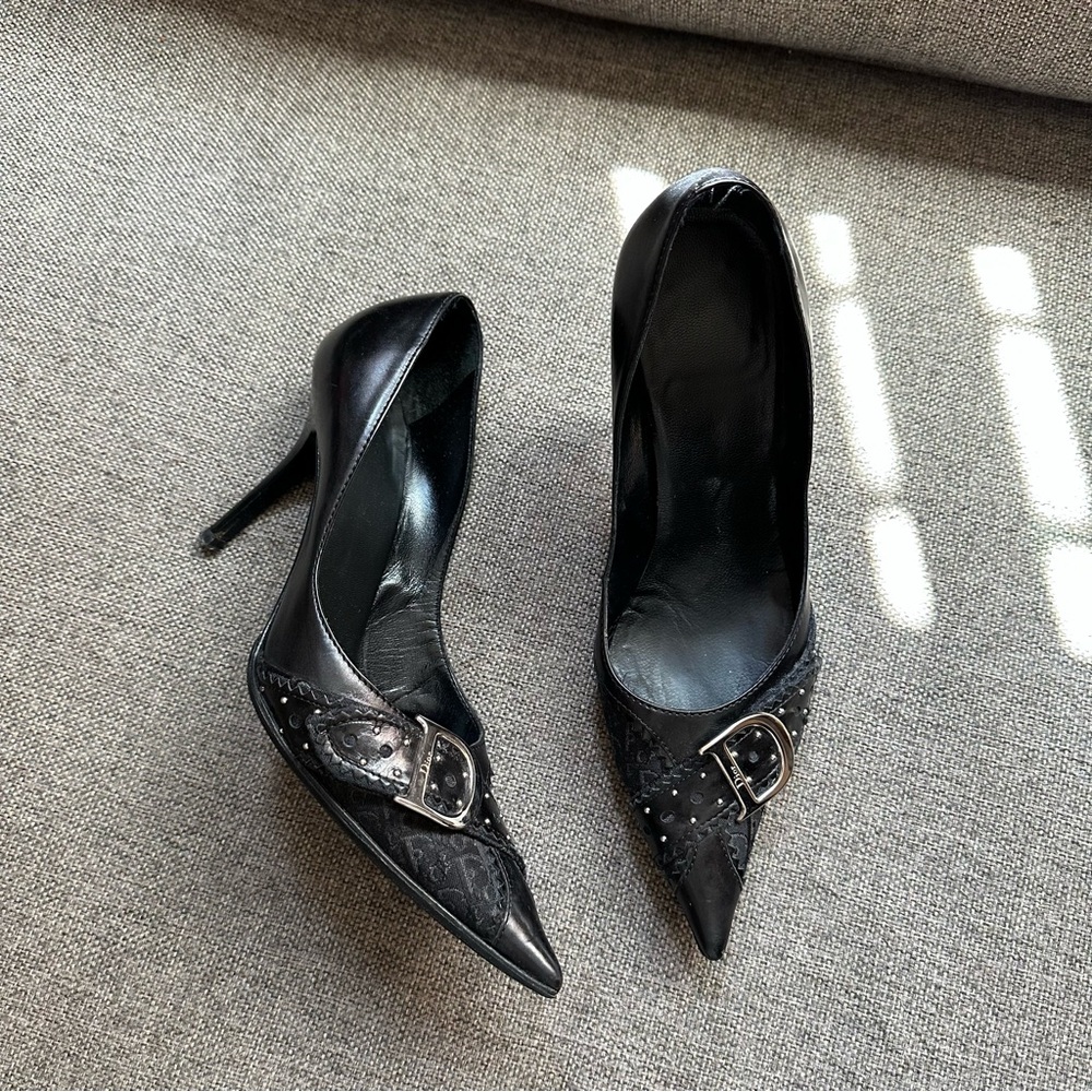 Vintage Dior studded black heel